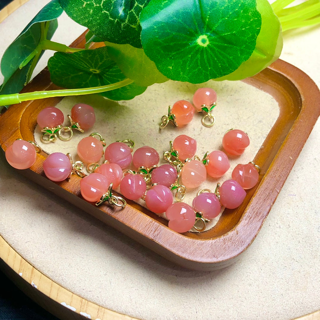 Natural Yanyuan Agate Peach Jewelry Charms