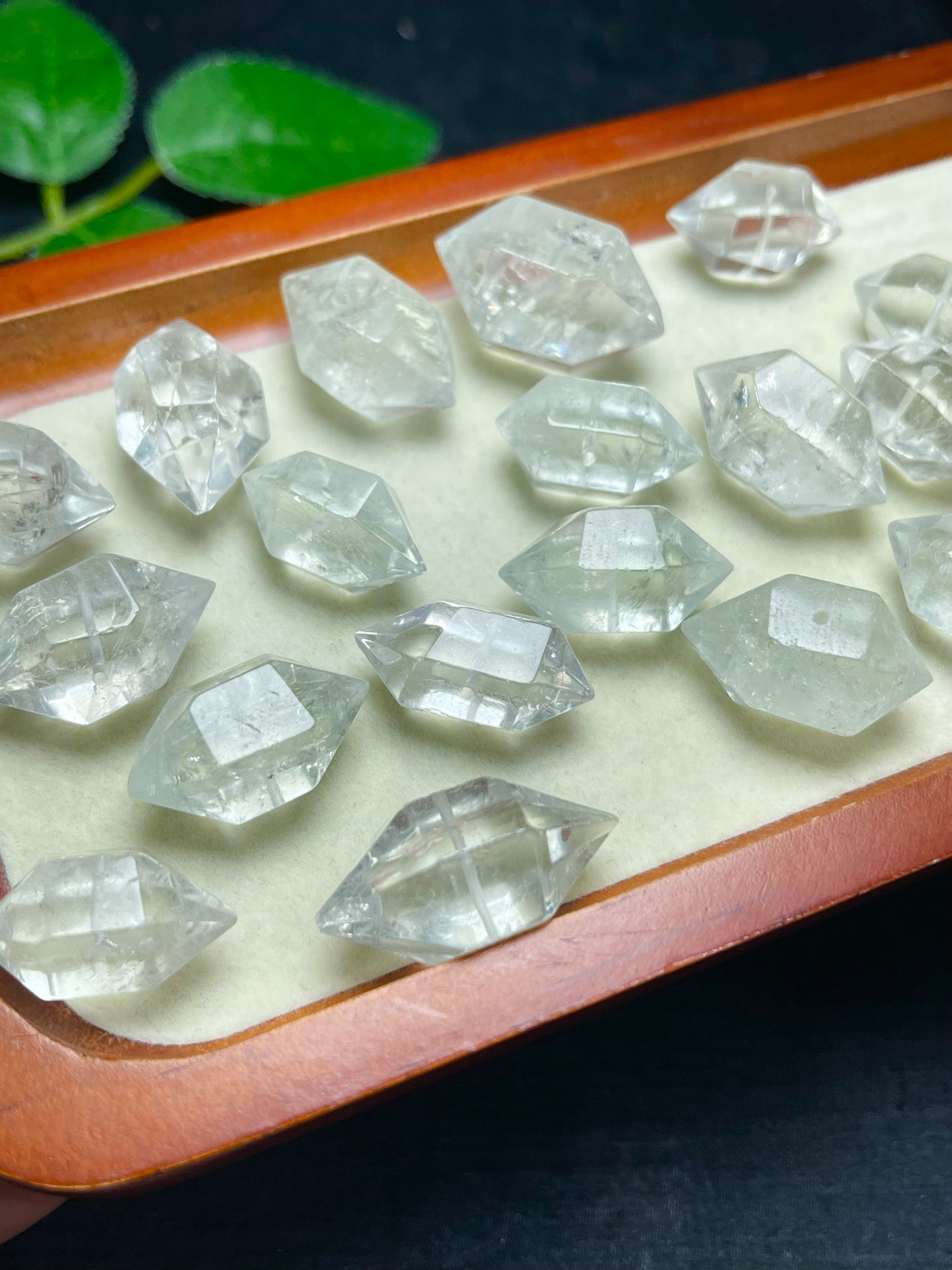 Natural Prasiolite Green Quartz Double Point Jewelry Charms