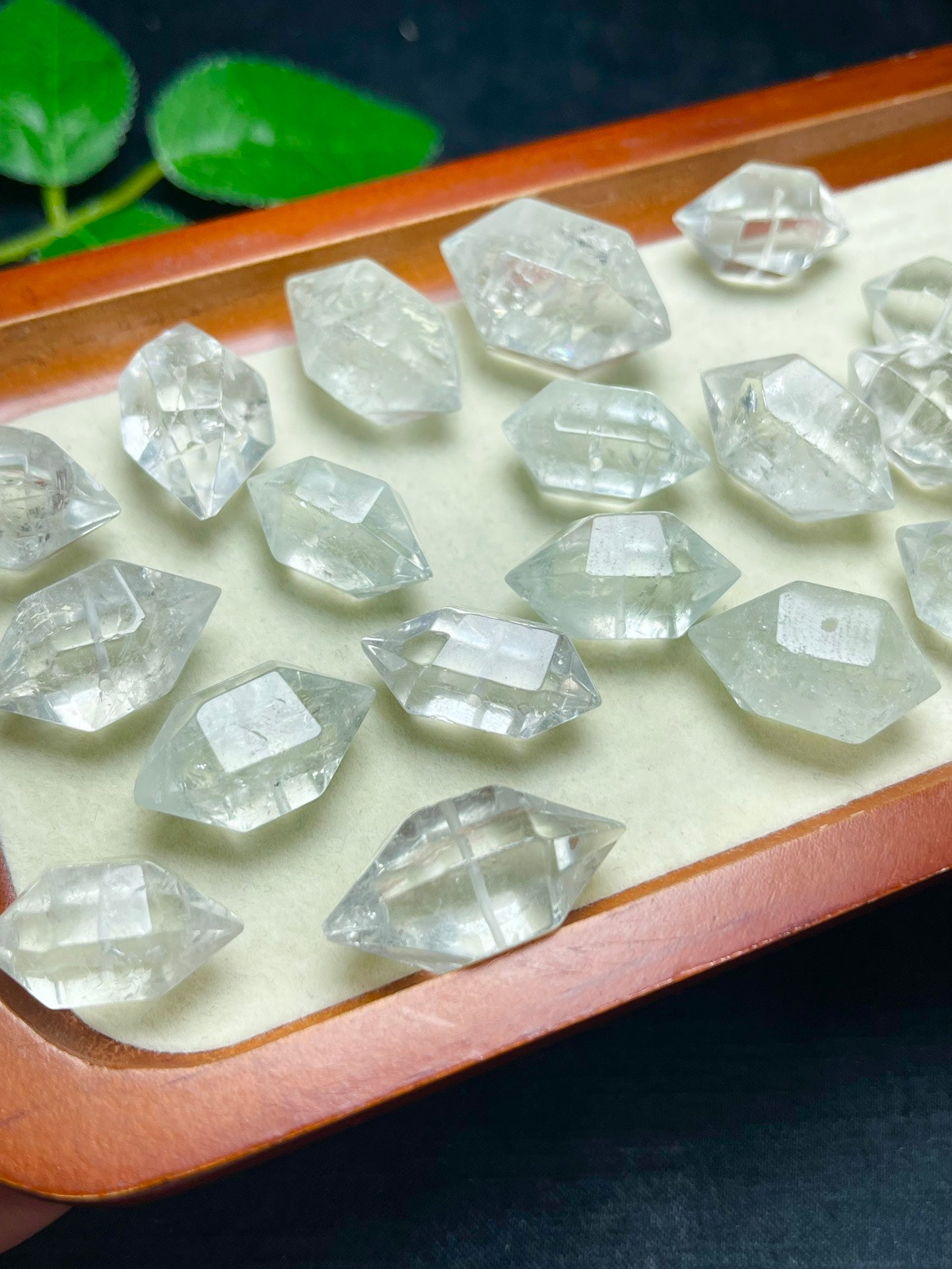 Natural Prasiolite Green Quartz Double Point Jewelry Charms