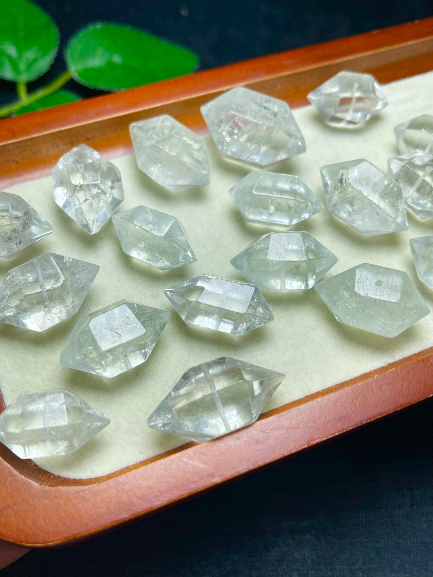 Natural Prasiolite Green Quartz Double Point Jewelry Charms