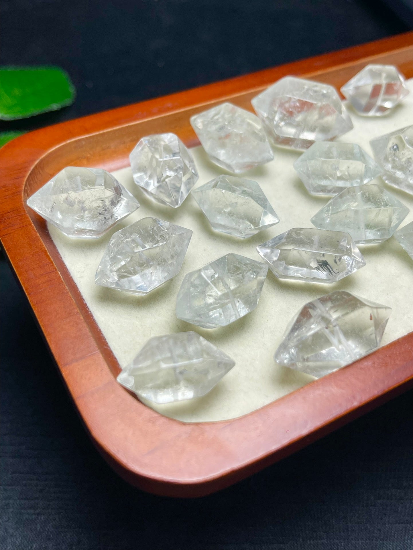 Natural Prasiolite Green Quartz Double Point Jewelry Charms