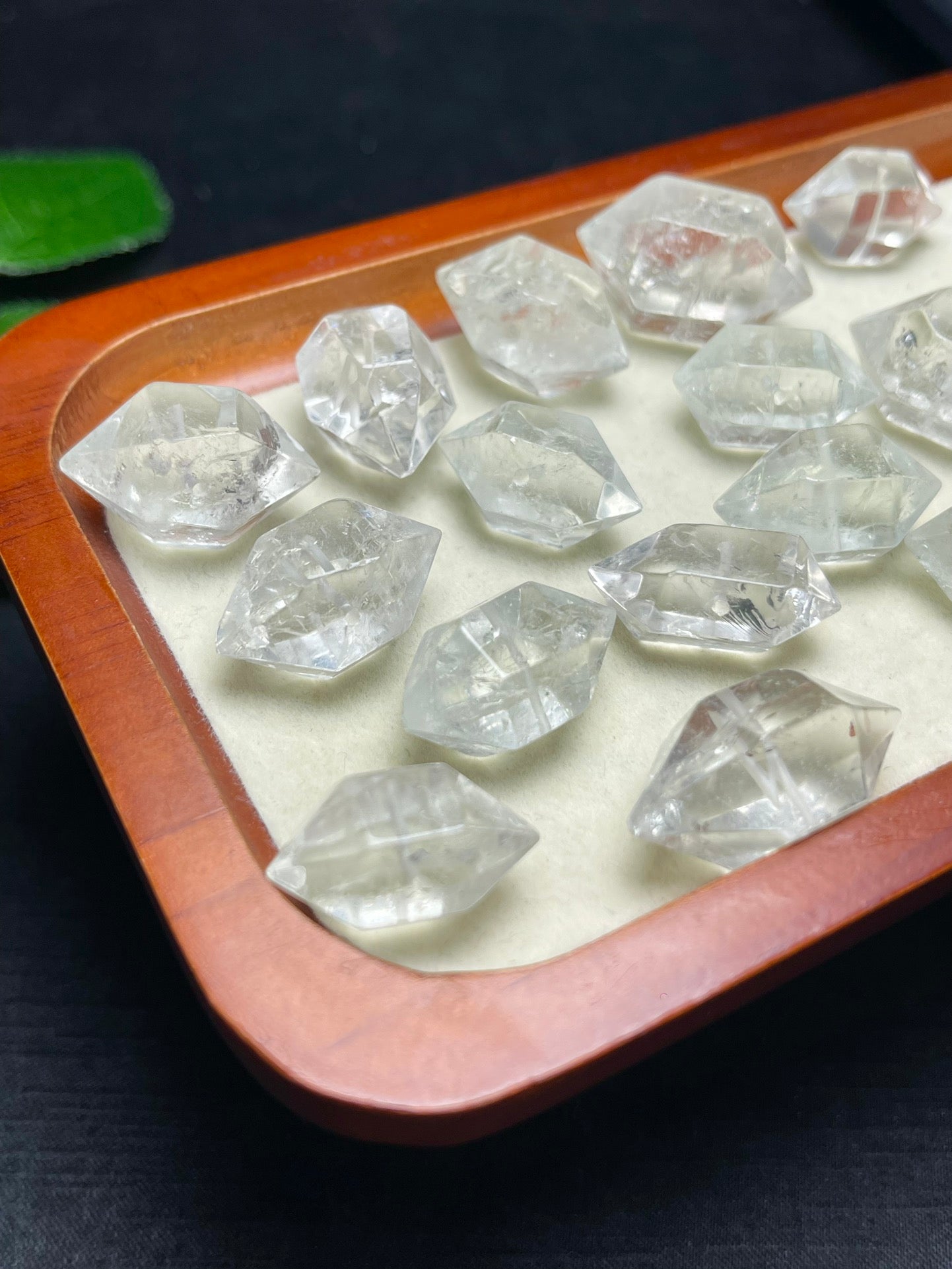 Natural Prasiolite Green Quartz Double Point Jewelry Charms