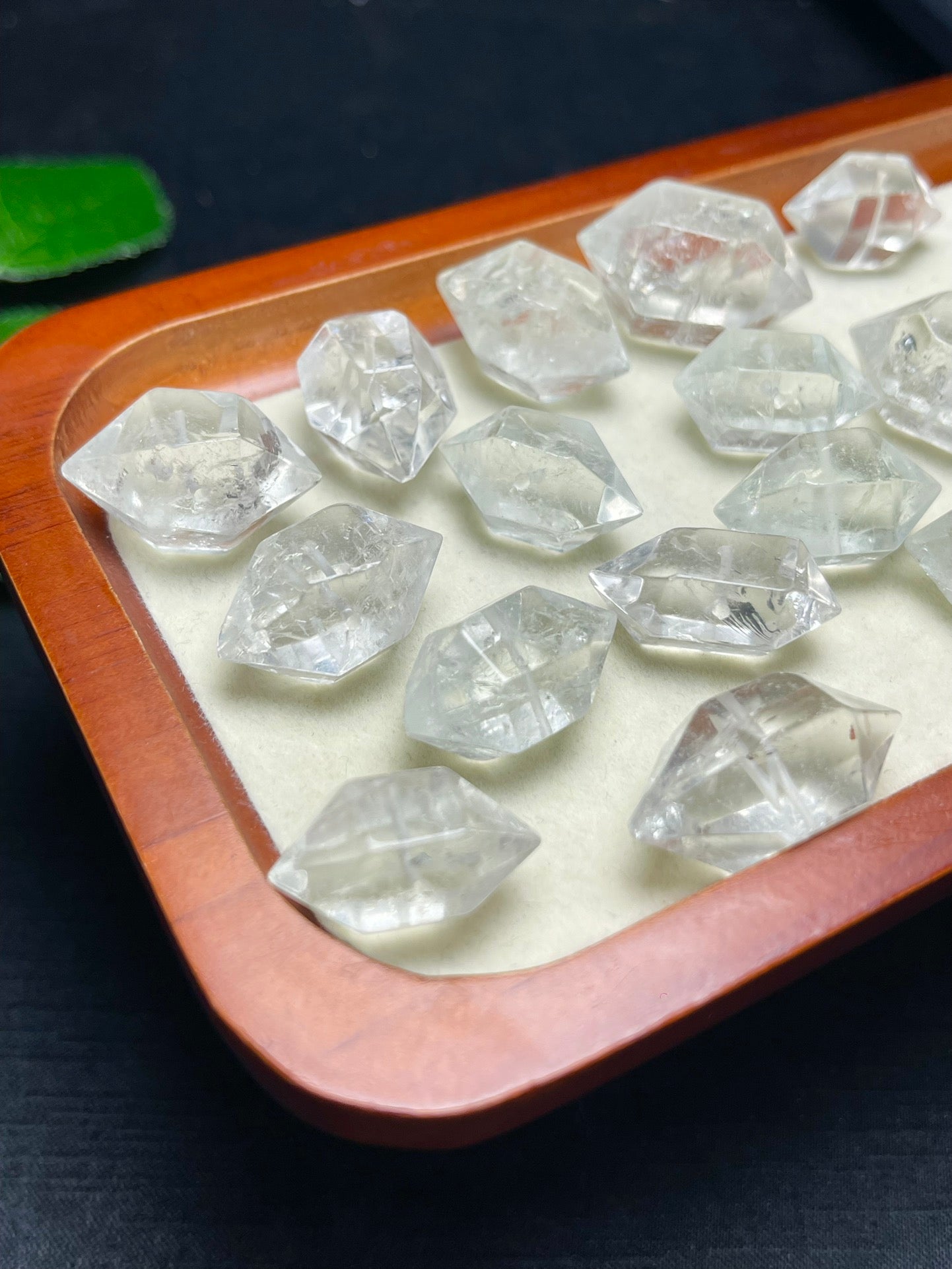 Natural Prasiolite Green Quartz Double Point Jewelry Charms