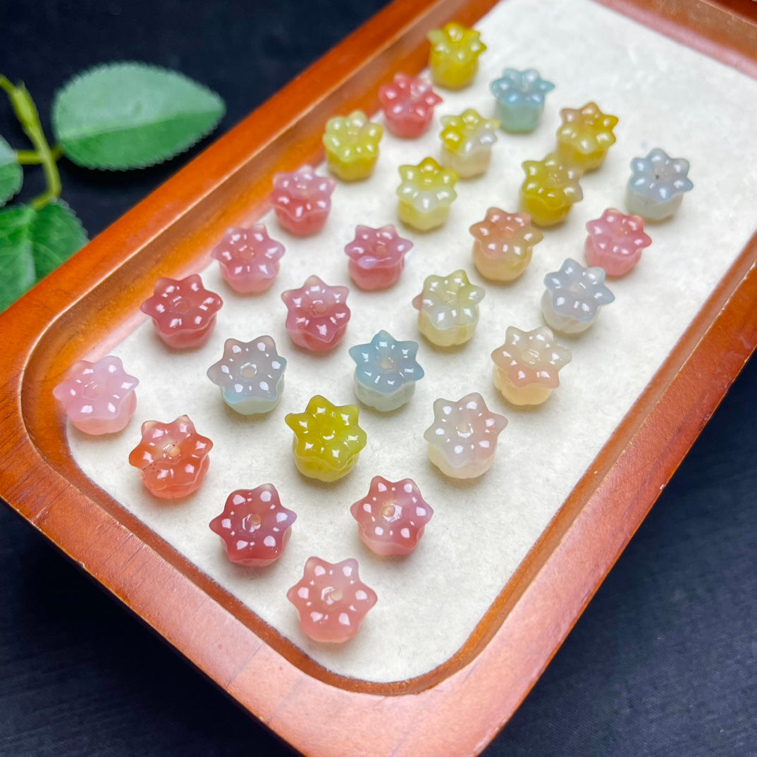 Natural Yanyuan Agate Flower Jewelry Charms
