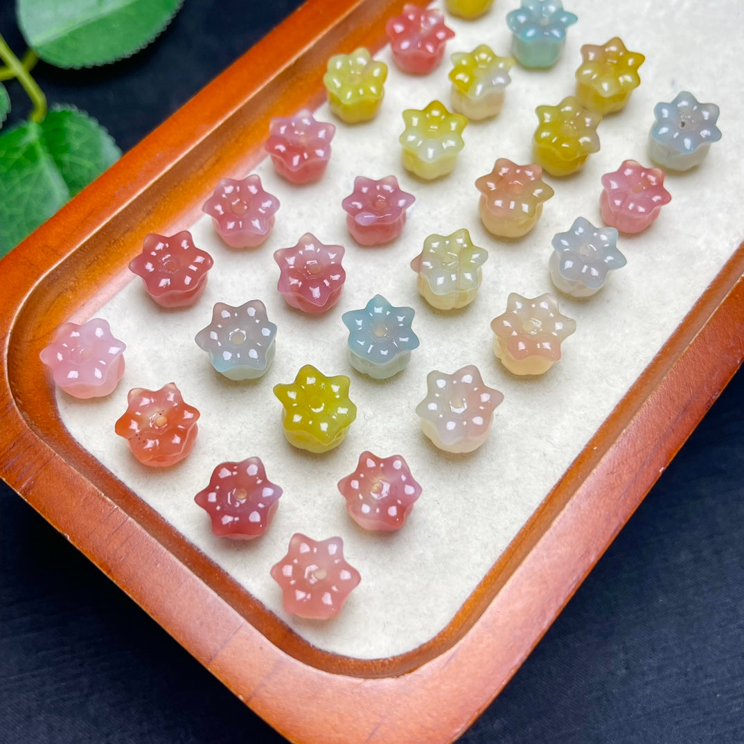 Natural Yanyuan Agate Flower Jewelry Charms