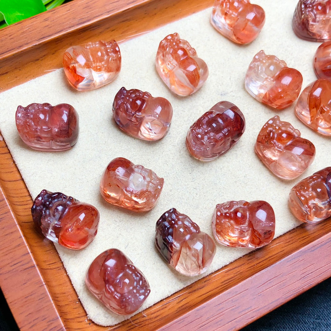 Natural Fire Quartz Pixiu Beads
