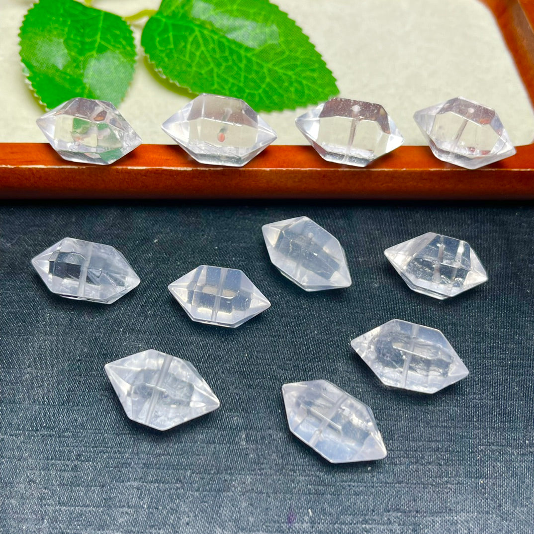 Natural Clear Quartz Double Points Beads