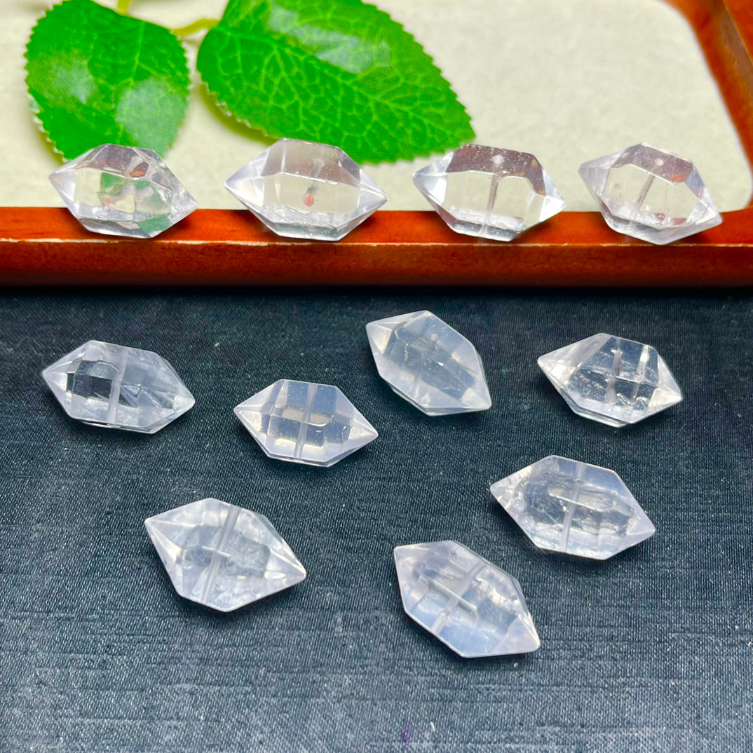 Natural Clear Quartz Double Points Beads