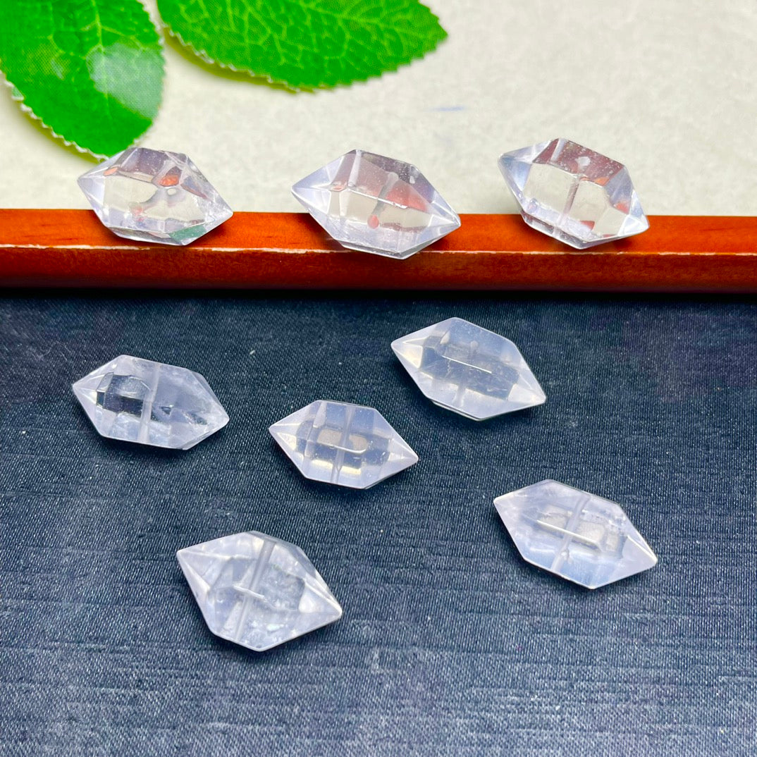 Natural Clear Quartz Double Points Beads
