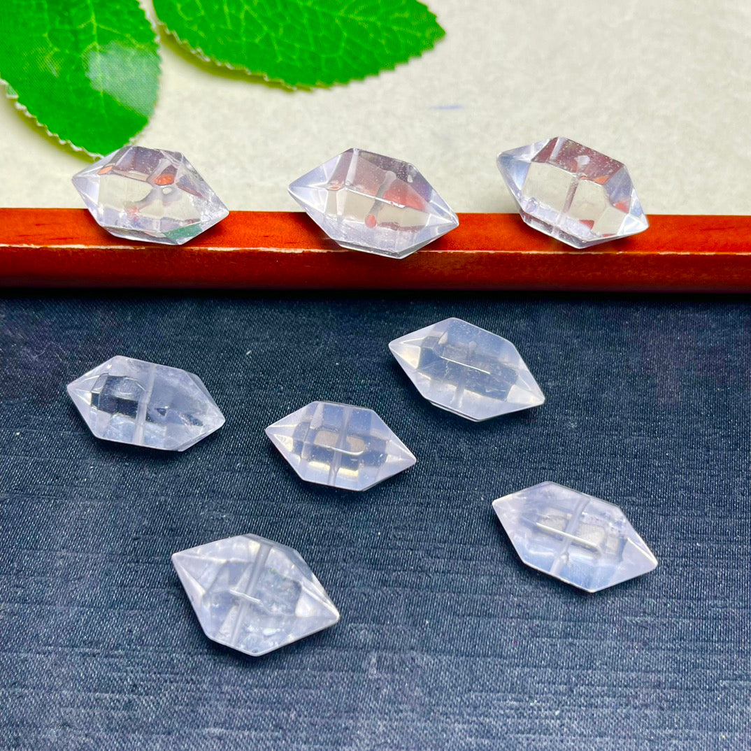 Natural Clear Quartz Double Points Beads