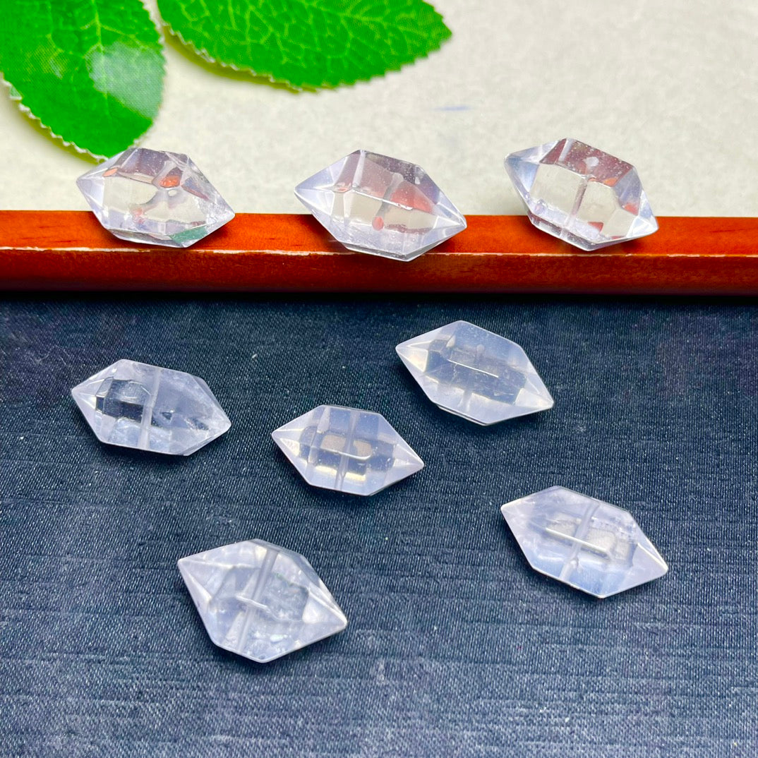 Natural Clear Quartz Double Points Beads