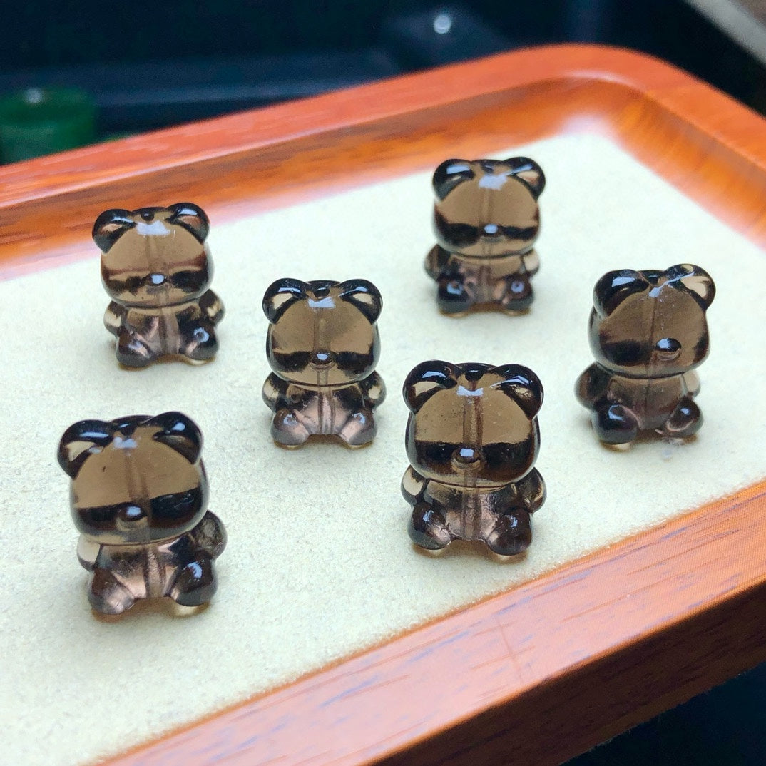 Natural Icy Obsidian Gummy Bear Beads