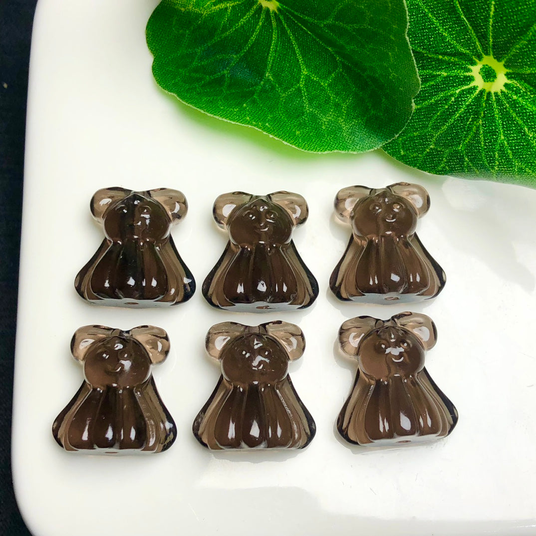 Natural Icy Obsidian Little Girl Beads