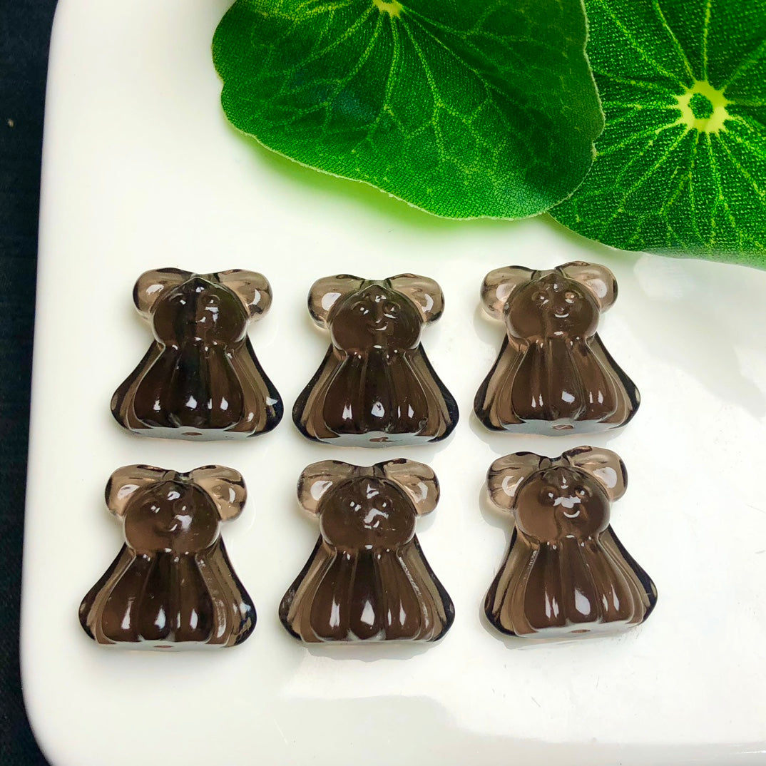 Natural Icy Obsidian Little Girl Beads
