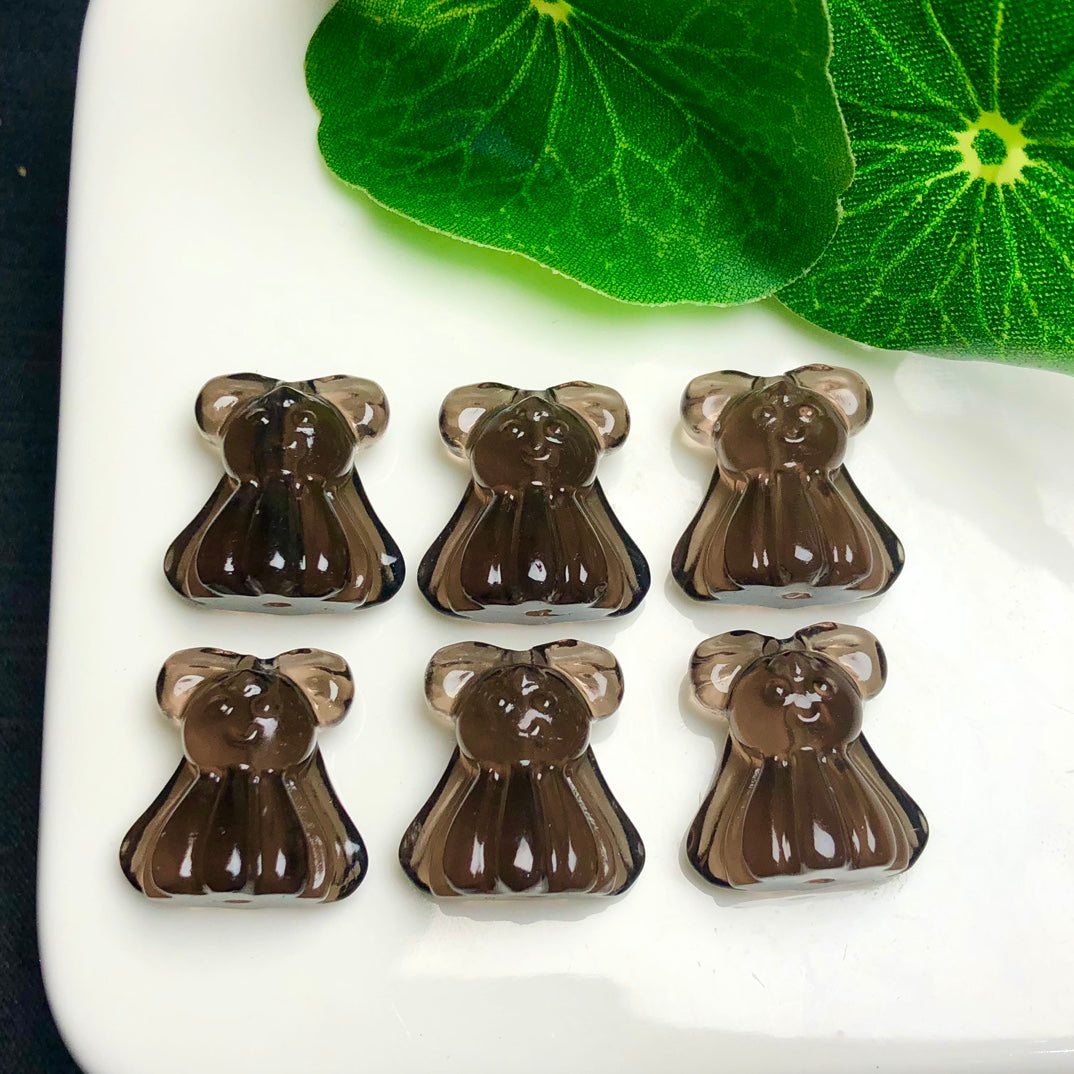 Natural Icy Obsidian Little Girl Beads