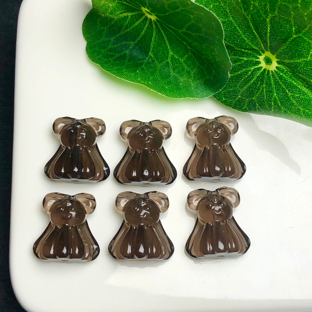 Natural Icy Obsidian Little Girl Beads