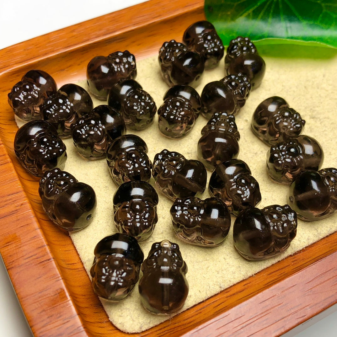 Natural Icy Obsidian Pixiu Beads