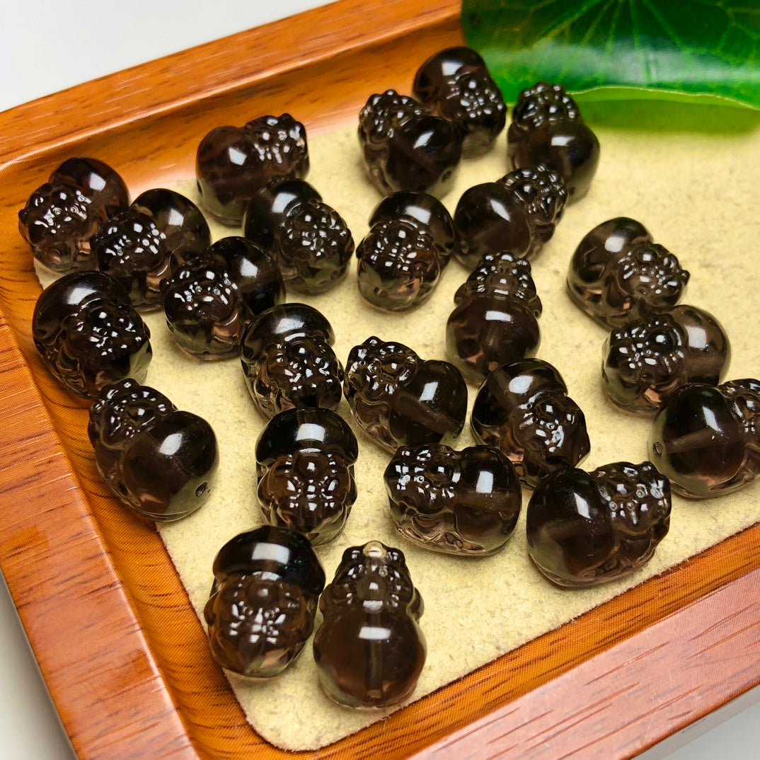 Natural Icy Obsidian Pixiu Beads