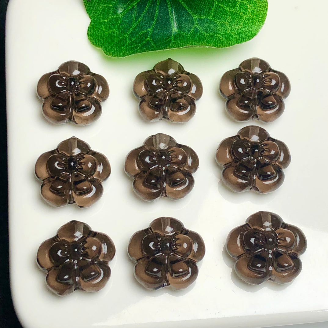 Natural Icy Obsidian Flower with Bow Beads