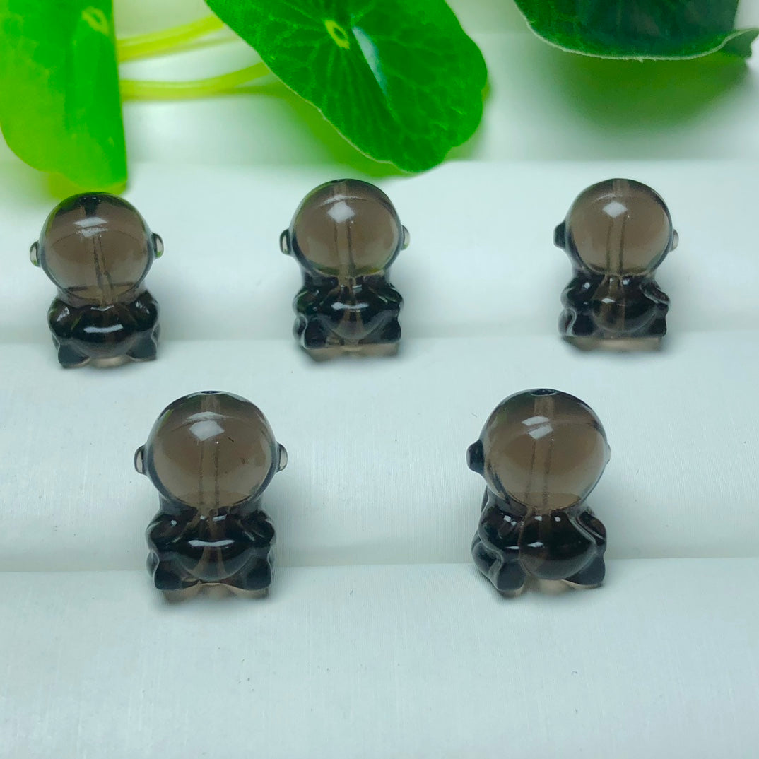 Natural Icy Obsidian Astronaut Beads