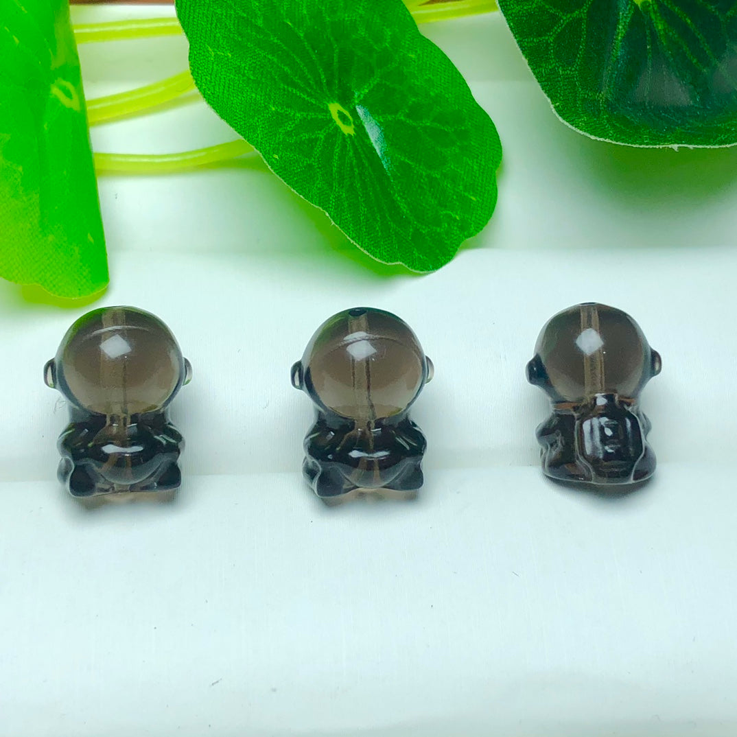 Natural Icy Obsidian Astronaut Beads