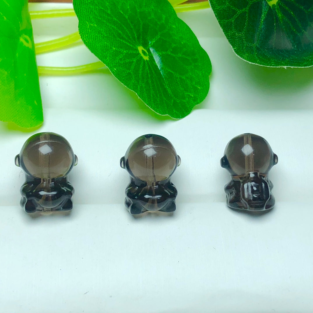 Natural Icy Obsidian Astronaut Beads