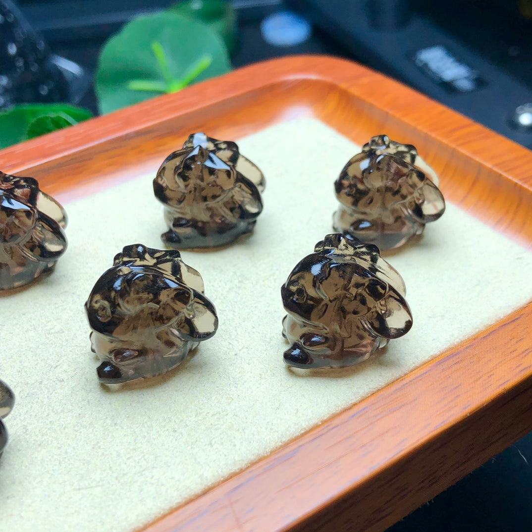 Natural Icy Obsidian Rabbit Beads