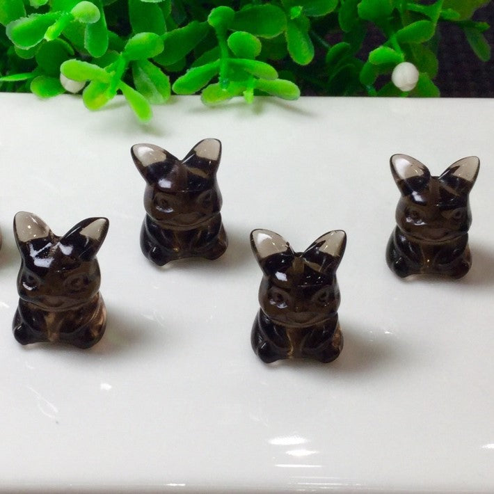 Natural Icy Obsidian Pikachu Beads