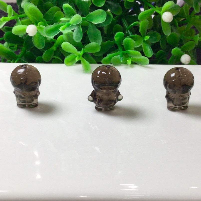 Natural Icy Obsidian Doraemon Beads