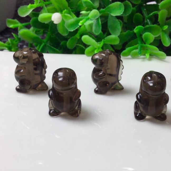 Natural Icy Obsidian Dinosaur Beads