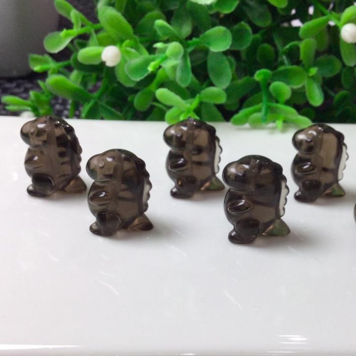 Natural Icy Obsidian Dinosaur Beads