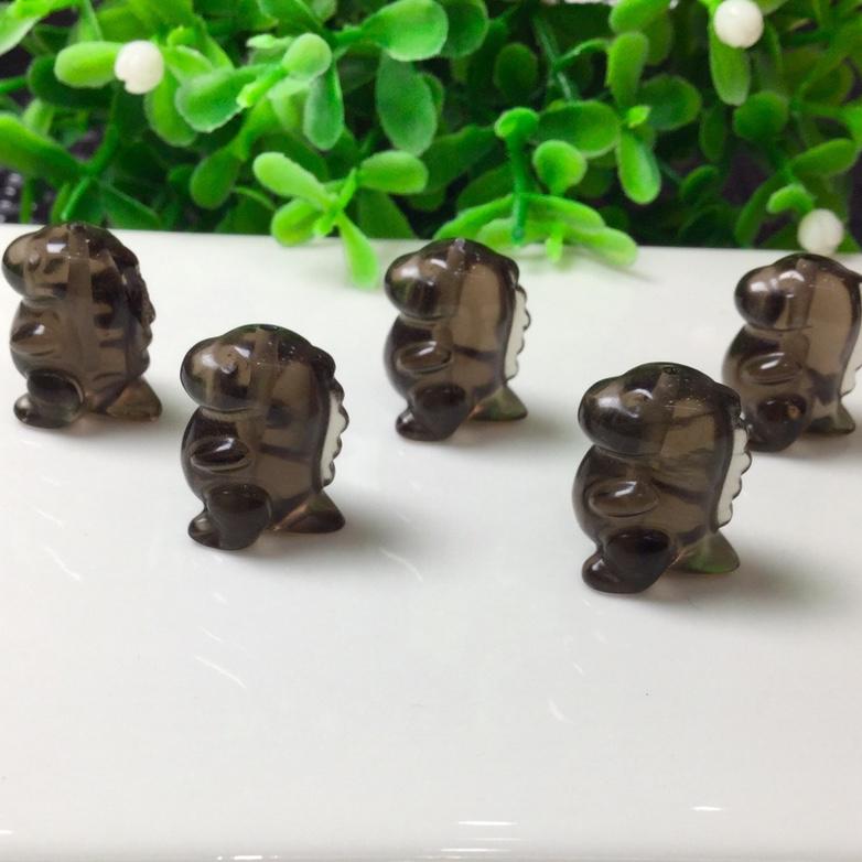 Natural Icy Obsidian Dinosaur Beads