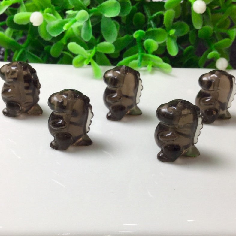 Natural Icy Obsidian Dinosaur Beads