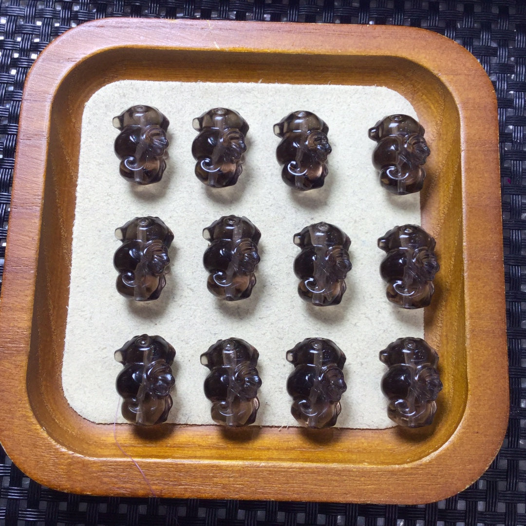 Natural Icy Obsidian Seahorse Beads