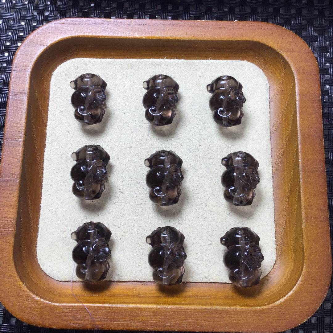 Natural Icy Obsidian Seahorse Beads