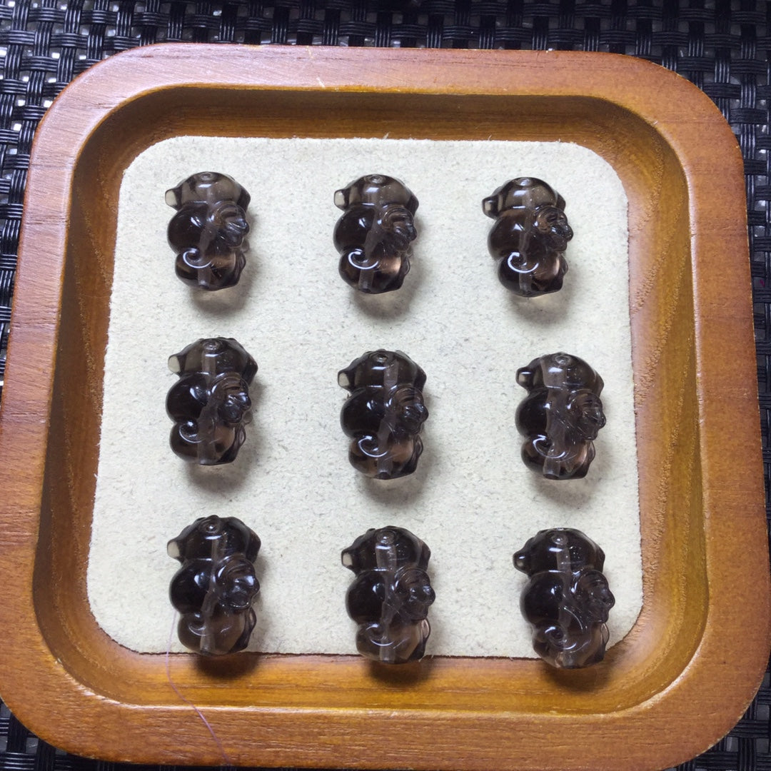 Natural Icy Obsidian Seahorse Beads