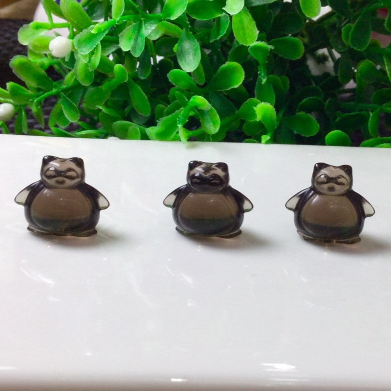 Natural Icy Obsidian Snorlax Beads