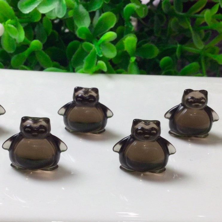 Natural Icy Obsidian Snorlax Beads