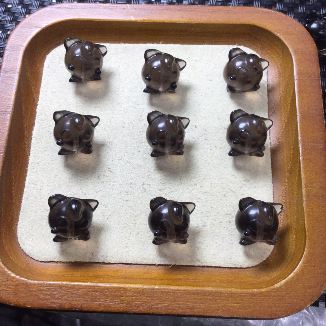 Natural Icy Obsidian Jigglypuff Beads