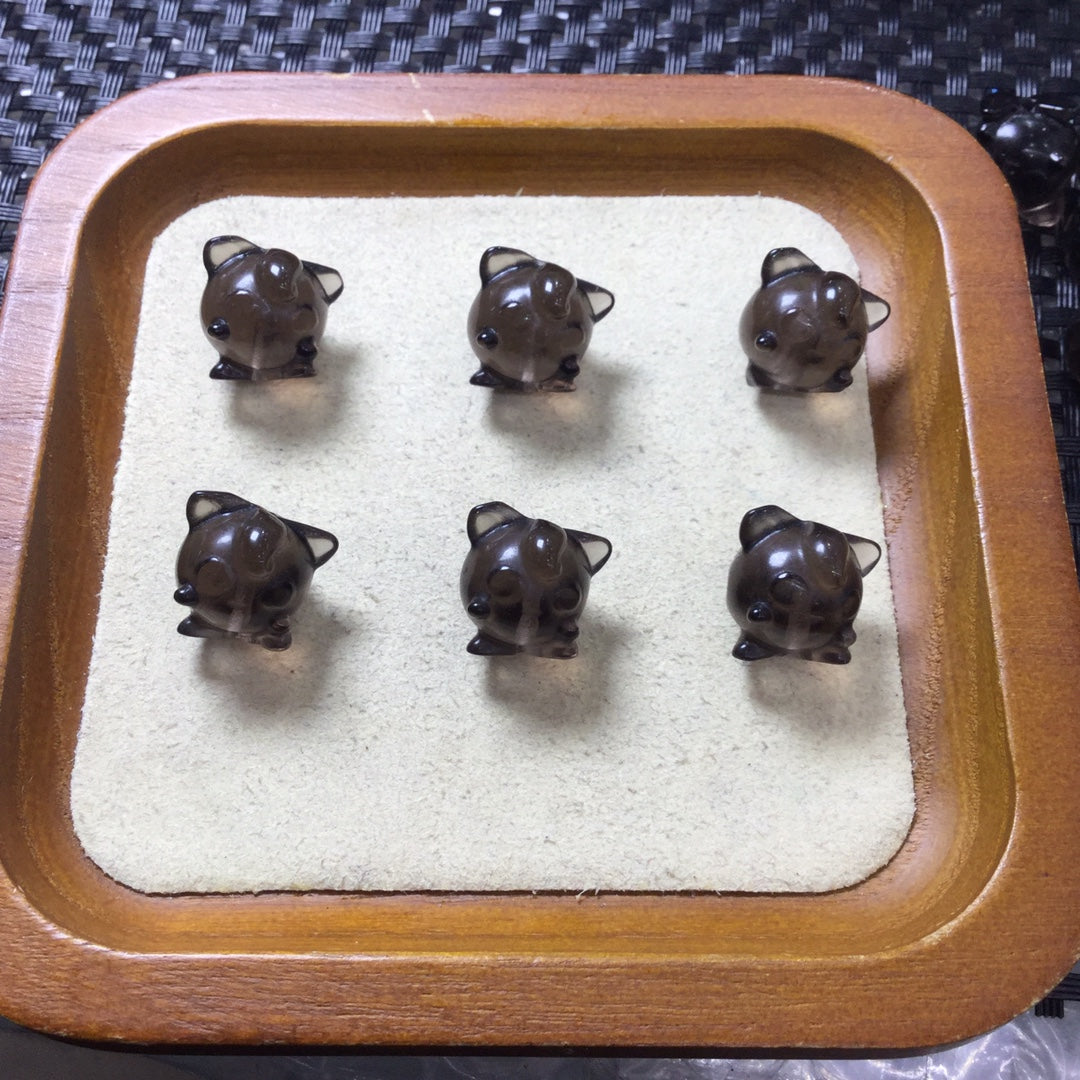Natural Icy Obsidian Jigglypuff Beads