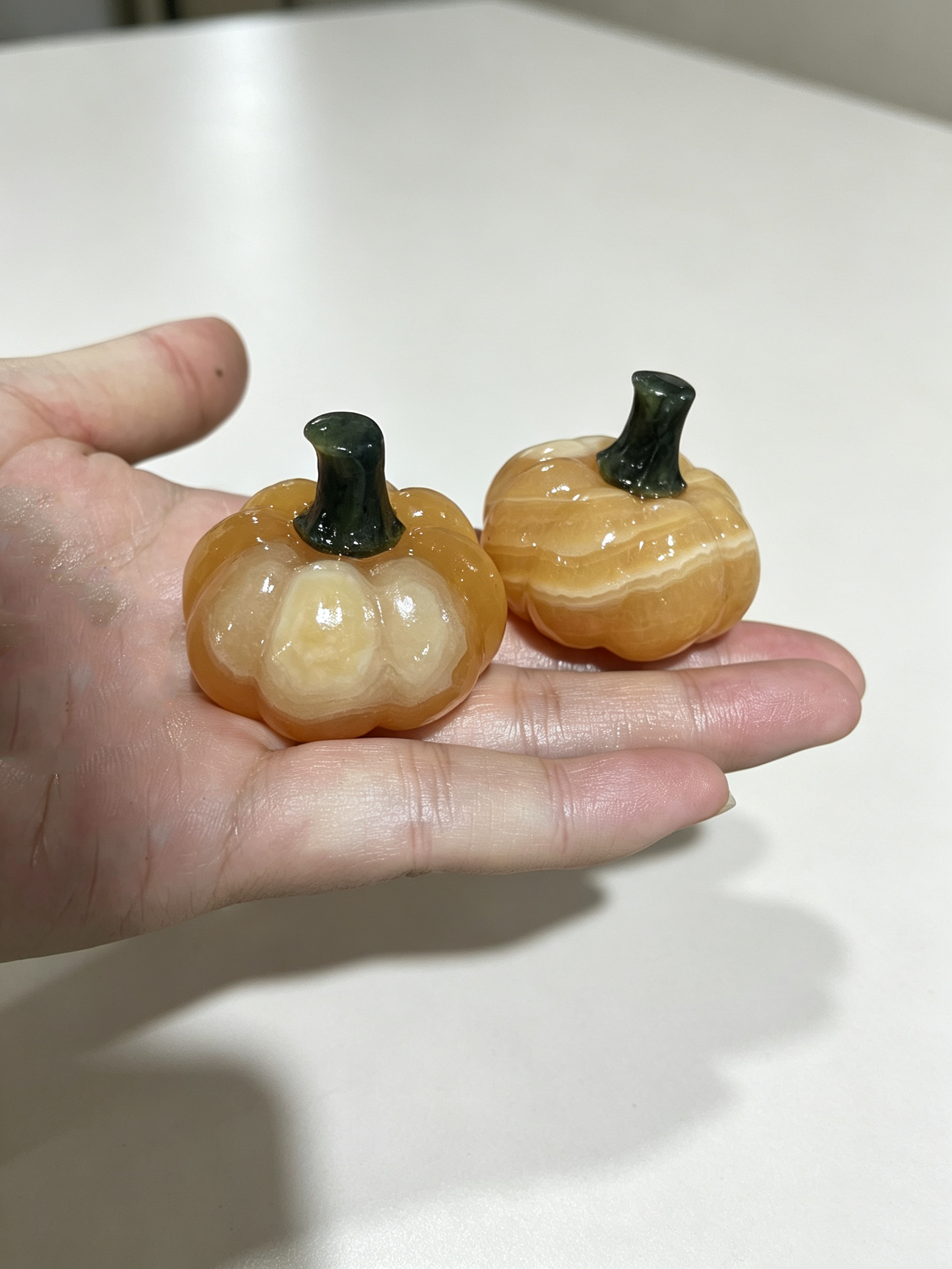 4cm Orange Calcite Pumpkin Carving