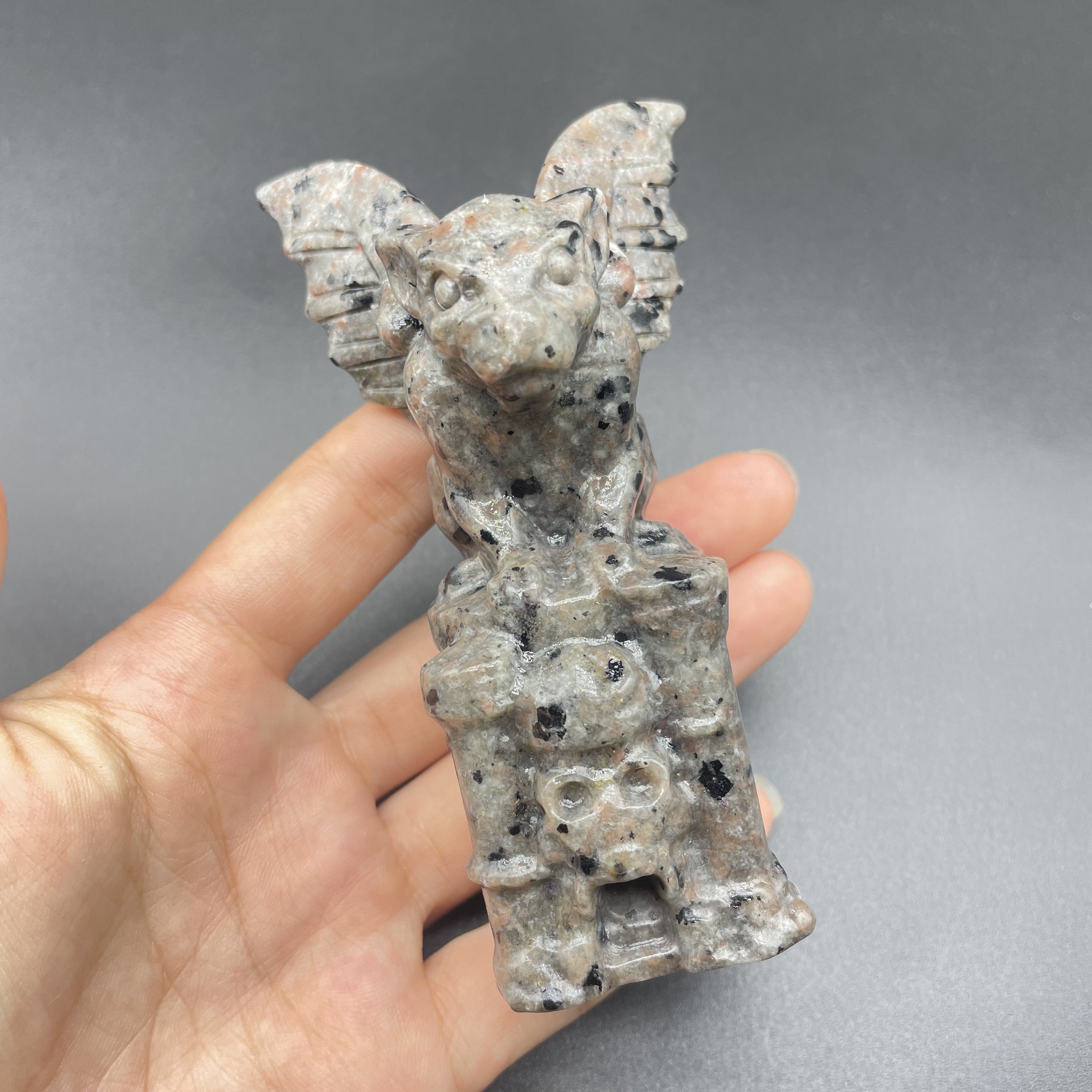 10CM Yooperlite Gargoyle on Castle