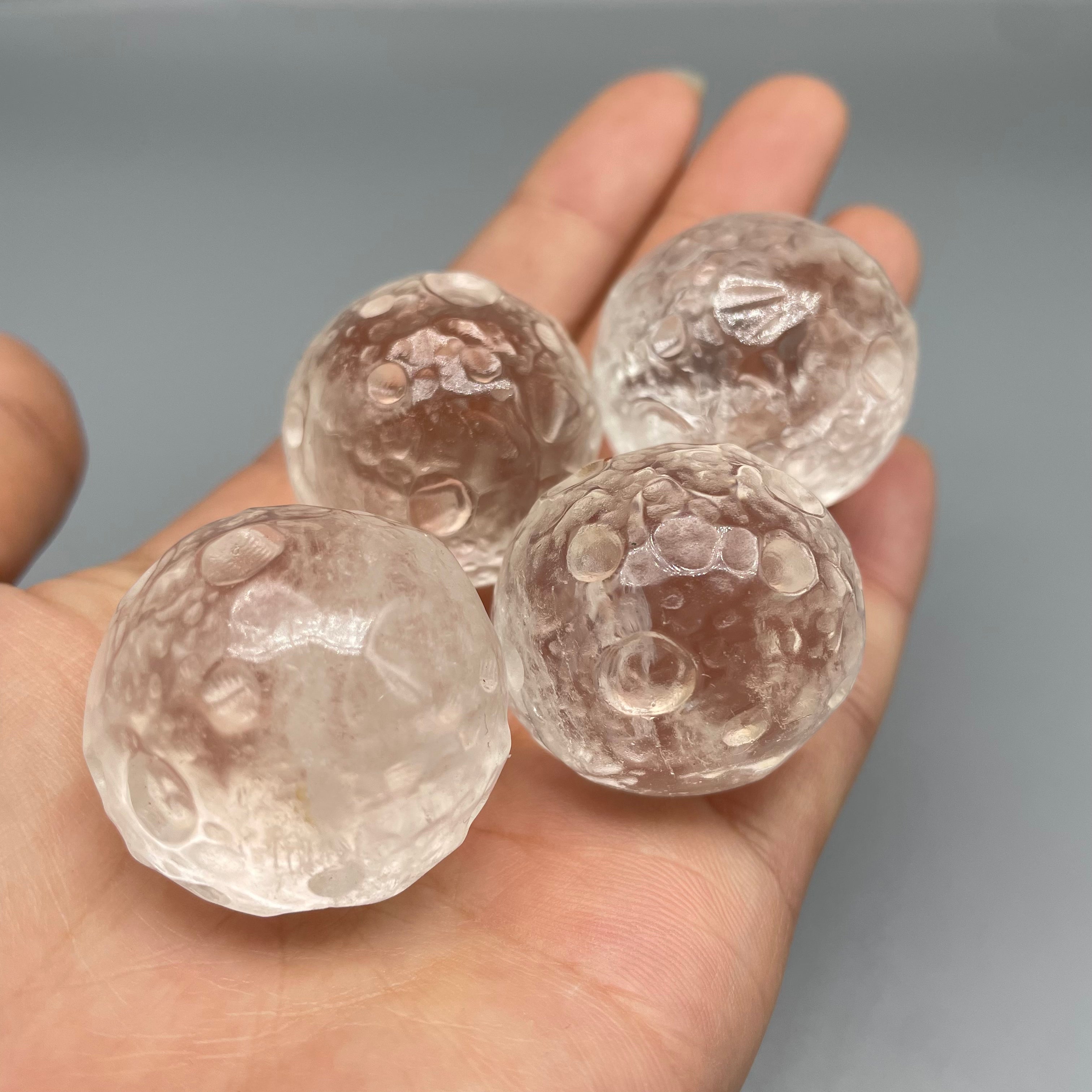 3CM Crater Moon Sphere Natural Crystal Carving