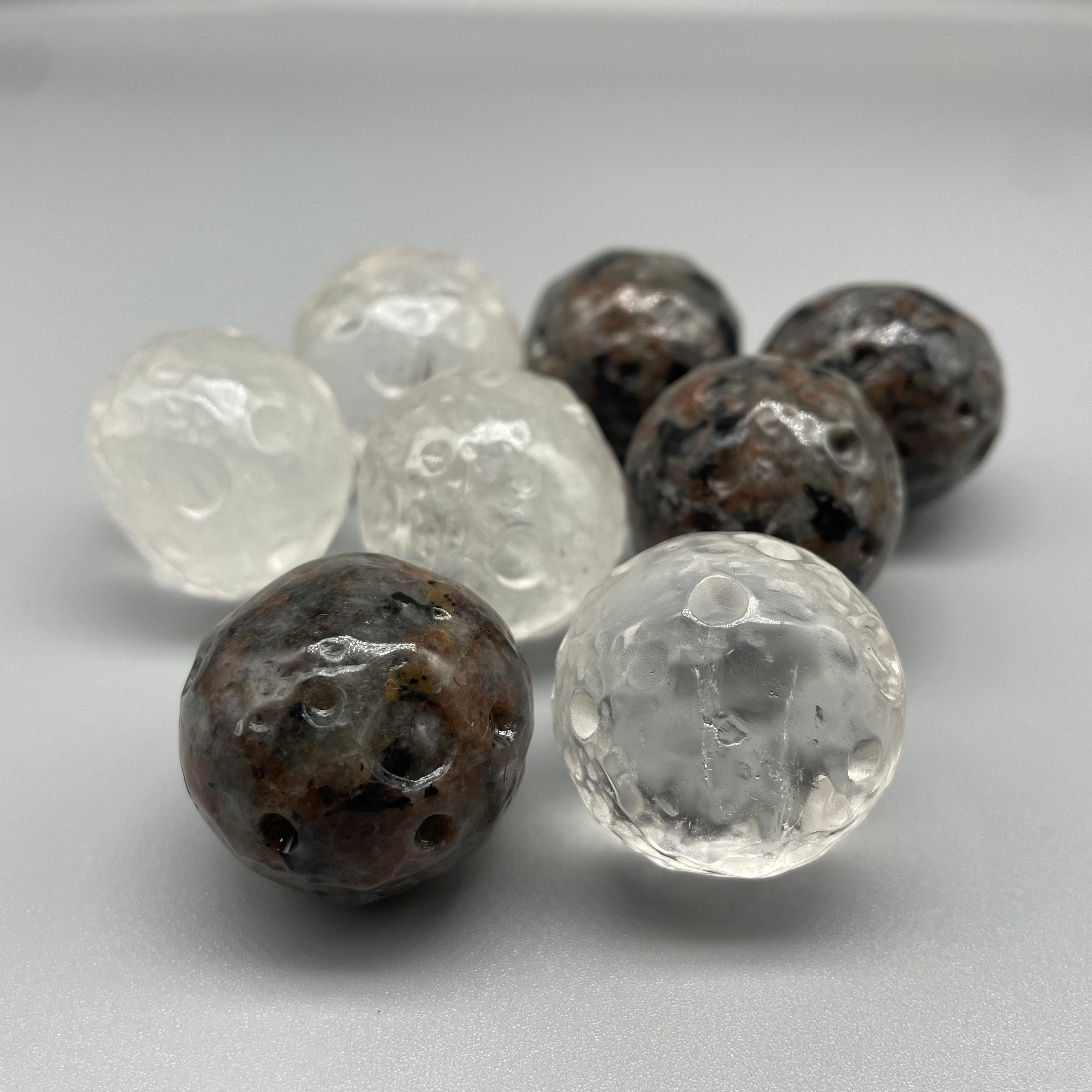 3CM Crater Moon Sphere Natural Crystal Carving