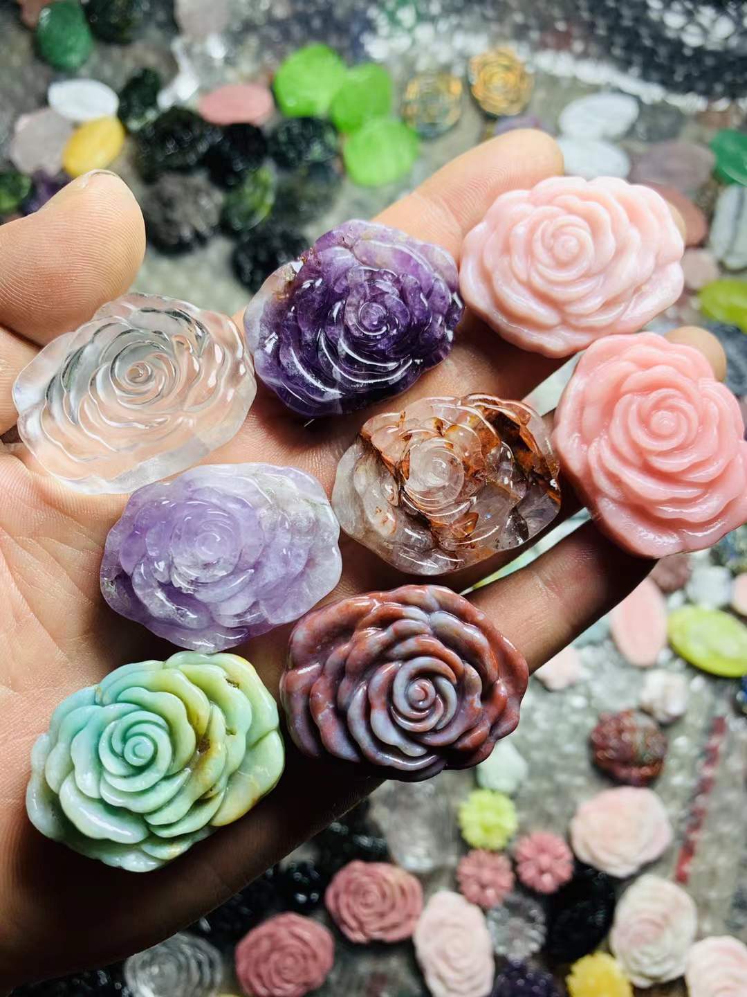 peony flower flat carving