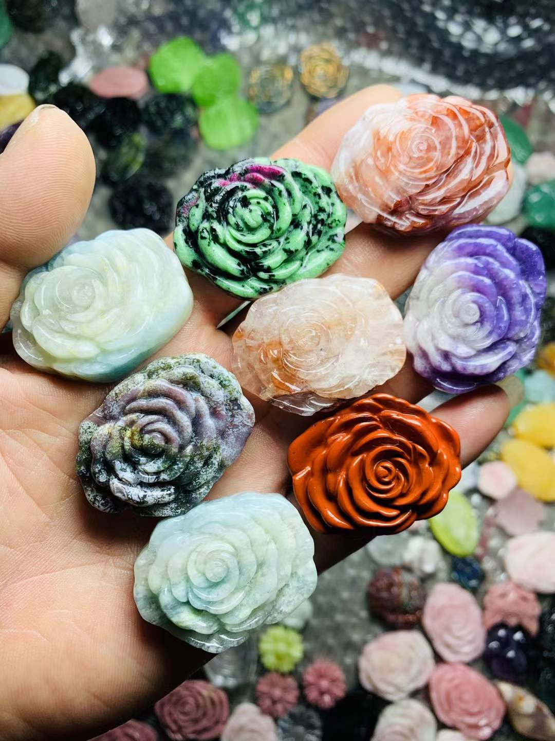 peony flower flat carving