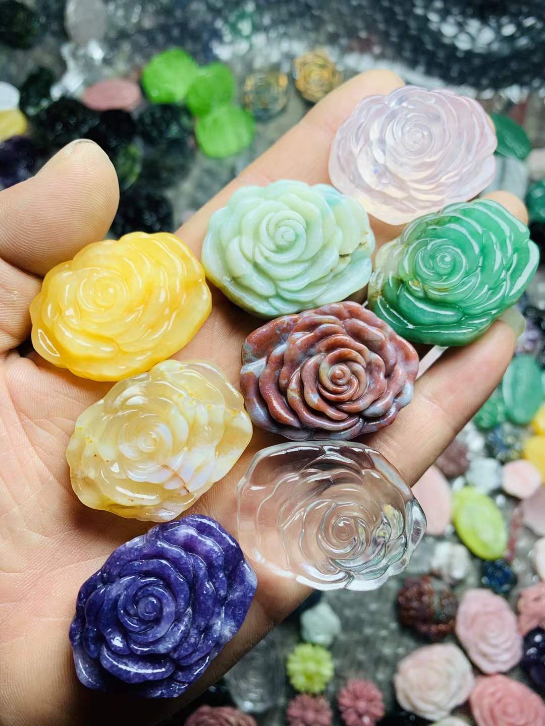 peony flower flat carving