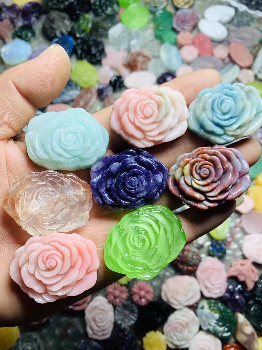 peony flower flat carving