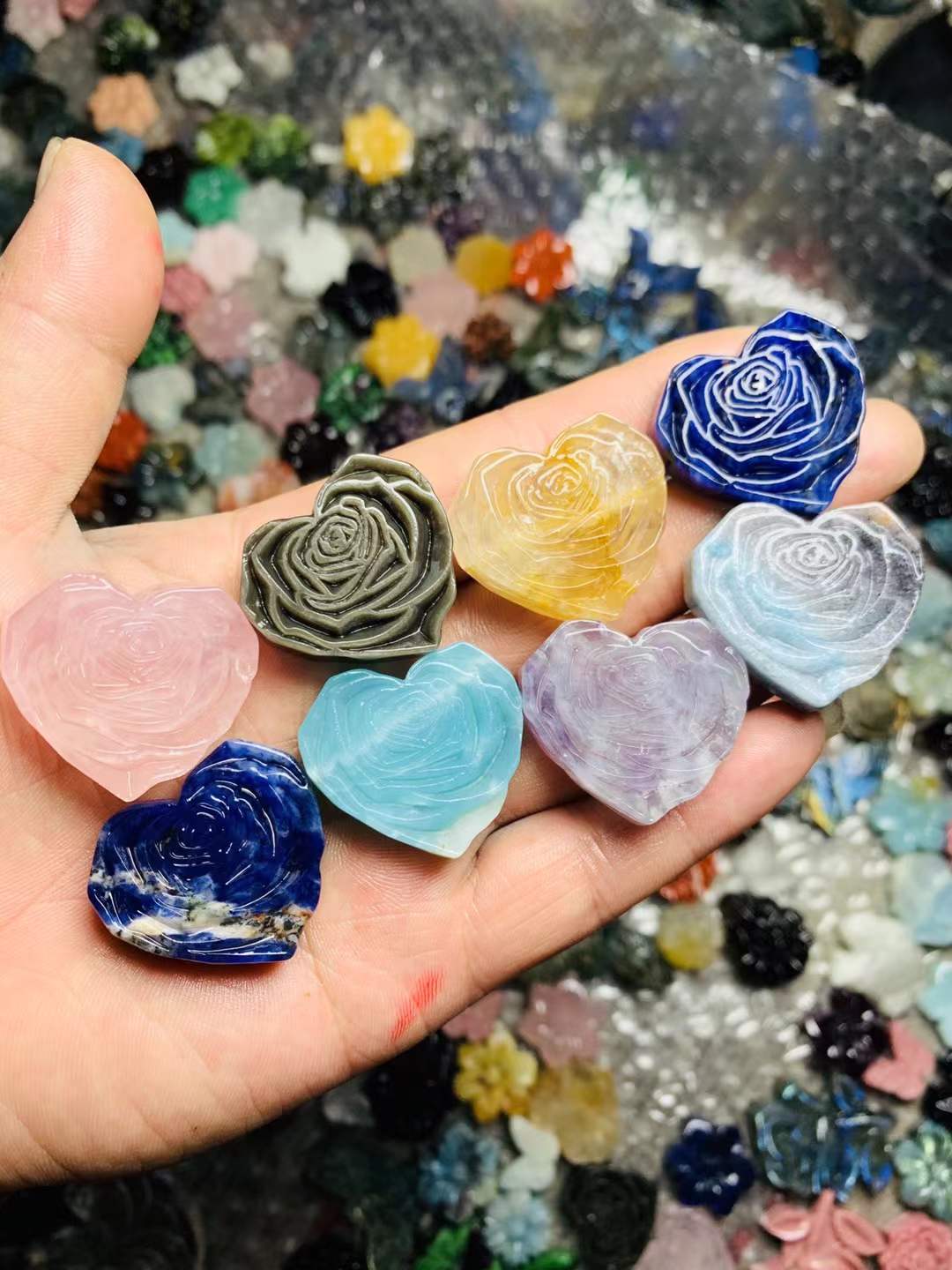 rose heart flat carving