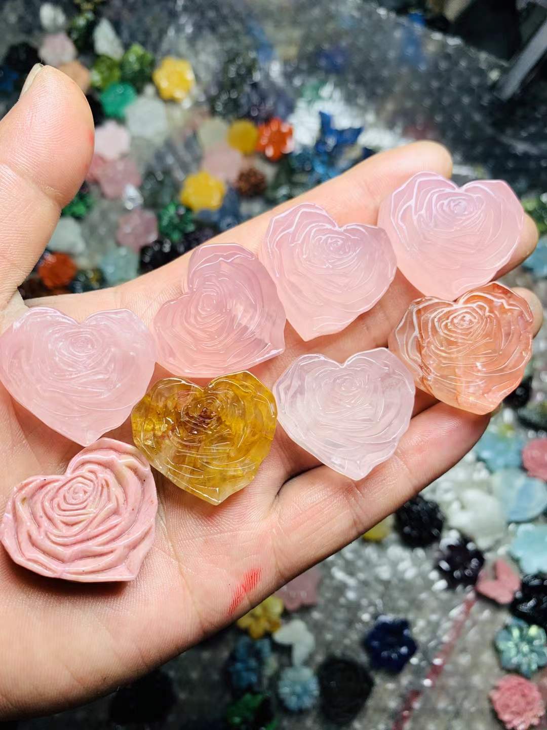 rose heart flat carving